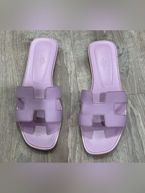 Hermes Lilac Purple Oran Sandals Size 38